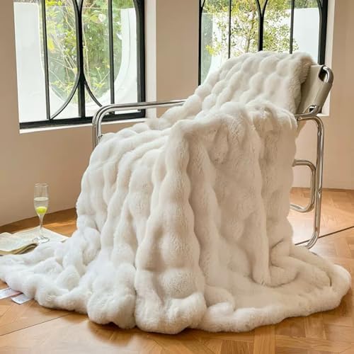 Faux Rabbit Fur Luxury Plush Sherpa Throw Blanket
