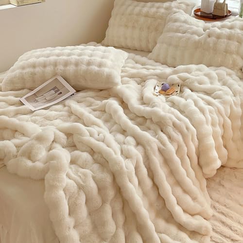 Faux Rabbit Fur Luxury Plush Sherpa Throw Blanket