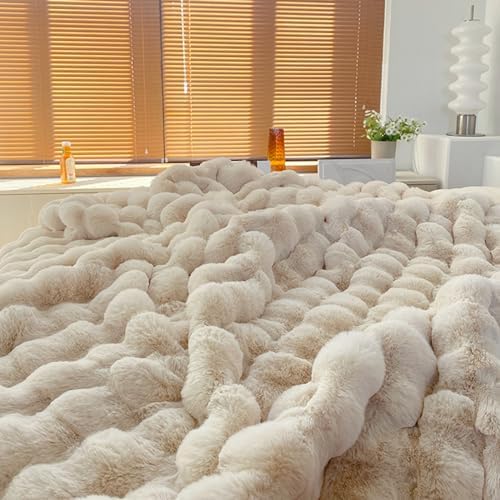 Faux Rabbit Fur Luxury Plush Sherpa Throw Blanket