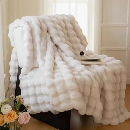 Faux Rabbit Fur Luxury Plush Sherpa Throw Blanket